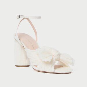 Loeffler Randal Camellia Pearl Pleated Bow Heel [Worn Once]